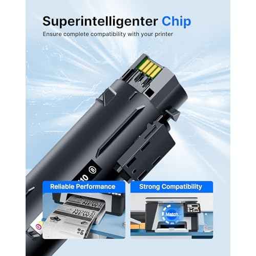 GPC Image Phaser 6510 Toner Workcentre 6515 Toner Replacement for Workcentre 6510 Toner for Xerox Phaser 6510 Toner for Xerox 6515 Toner with Chip (4 Pack, Black Cyan Magenta Yellow)