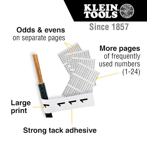Klein Tools Wire Marker Book for Cable Management - Numbered 1-48, Pack of 1