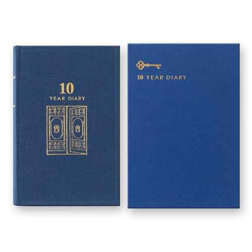 DESIGNPHIL Midori 12397006 Diary, 10 Years Consecutive Door, Navy Blue