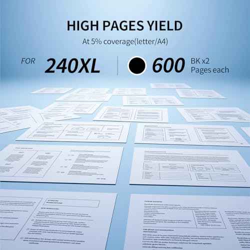 LinkDocs 240XL Black Ink Cartridge Remanufactured Replacement for Canon 240XL PG240XXL for PIXMA MG3620 MG3600 MG3520 MG3222 TS5120 TS5100 MX472 Printer 2 Black
