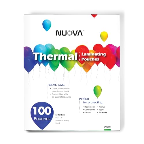 Aurora Nuova Premium Thermal Laminating Pouches 9x11.5 Inch 3 Mil - 100 Pack
