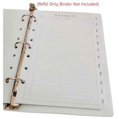 newestor 2025-2026 Monthly Planner Refills 5.5" x 8.5" for Mini Binder, 15 Months from Oct 2025 to Dec 2026, Desk Size