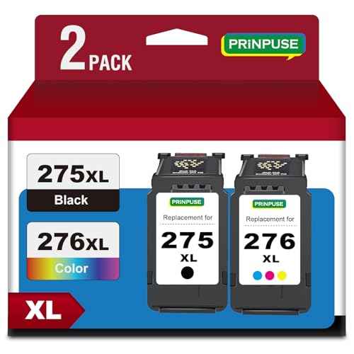 275 and 276 Ink Cartridges Replacements for Canon Ink 275 and 276 PG-275XL CL-276XL Used with Canon PIXMA TS3500 TS3522 TS3520 TS3720 TS3722 TR4700 TR4720 TR4722 Printer