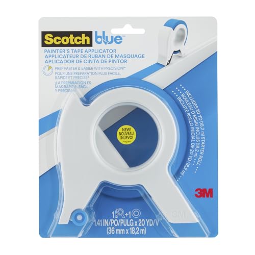 ScotchBlue 1.41 in x 20 yd Painter's Tape Applicator (TA3-SB-ESF) – Includes 20 yd Starter Roll, 1.41" Width