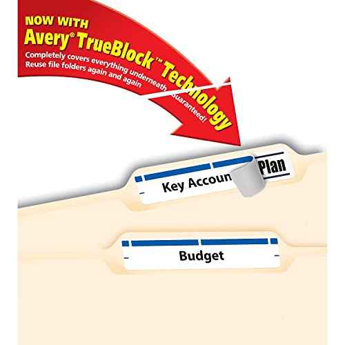 Avery 5766 Permanent Filing Labels, 1/3 Cut, 1500/BX,Blue