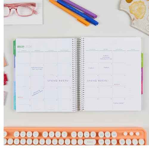 7x9 Coiled Academic Planner (January 2026 - December 2026) - Journey cover, Journey theme, platinum coil