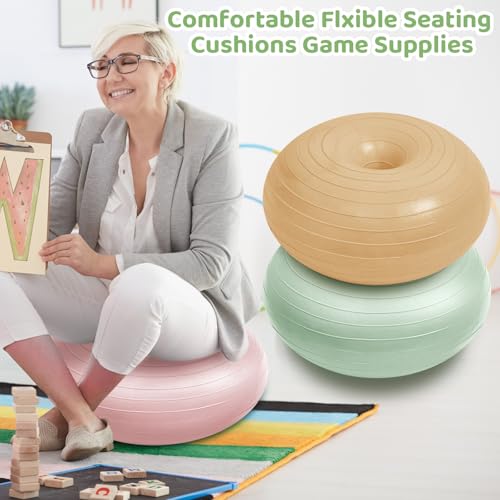 Lewtemi 3-Pack 20in Donut Wobble Chair Set - Flexible Classroom Seating, Boho Color