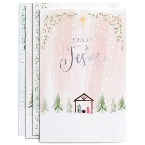 DaySpring - Simply Jesus - 60 Bulk Christmas Boxed Cards (J4794), Multi