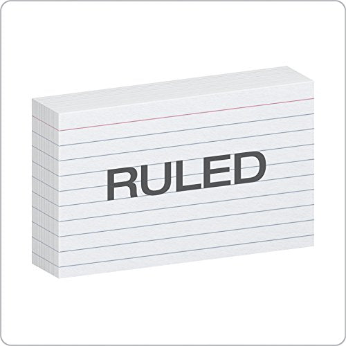 Oxford 3 x 5 White Ruled Index Cards - Pack of 300, Perfect for Notes & Flashcards