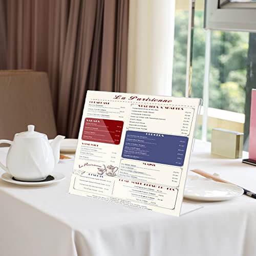 COYMOS 8.5 x 11 Horizontal Acrylic Sign Holder - 6 Pack Slant Back Display Stands