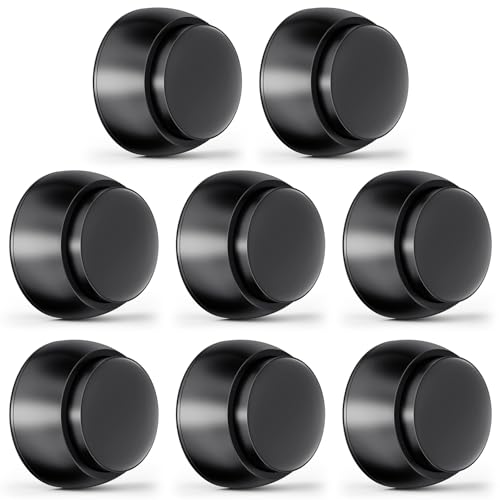 8PCS Door Stopper Wall Protector with Silicone Head, Aluminum Door Knob Wall Protector, Spring Shock Absorption Technology, 1.65" Door Stoppers for Wall, Adhesive Installation or with Screw