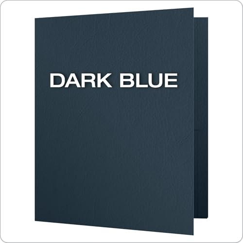 Oxford Twin-Pocket Folders Pack of 25 - Dark Blue, Holds 100 Sheets, Textured Paper, Letter Size