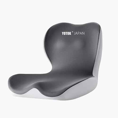 Ergonomic 3-Zone Seat Cushion with Lumbar Support - Integrated Mold Design for Office Chair & Car Driving, Grey