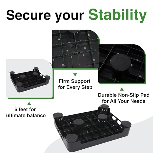 Adjustable Step Stool for Bed, Bathtub, Car and Kitchen, 4-Level Height 3.4"-5", Non-Slip Platform with 6 Anti-Skid Feet ? Step Stool for Adults Seniors Kids Maternal, Black