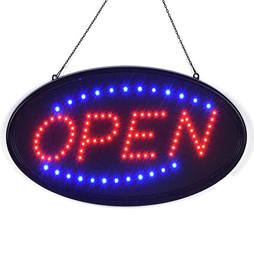 KEBE LED Open Sign 19x10 Inch Bright Flashing & Steady Modes Commercial Display