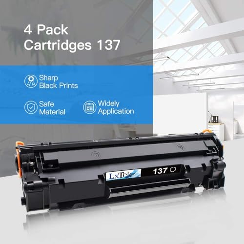 LxTek Compatible Toner Cartridge Replacement for Canon 137 Toner Cartridge CRG137 CRG 137 to use with ImageClass D570 MF236n MF232w MF216n MF244dw MF242dw MF232w(4 Pack, Black)