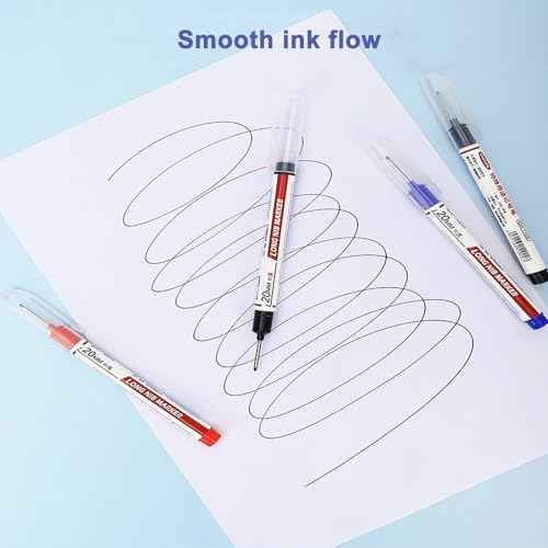 10 Pcs Long Head Deep Hole Marker - Quick Dry Waterproof Fine Tip Marker Pens, 2025 New Multi-purpose Deep Hole Marker Pens, for Office Supplies, Art Projects, Woodworking