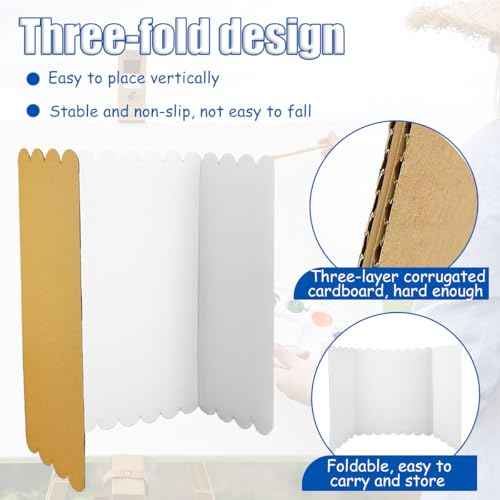 4Pcs Trifold Poster Boards 25x16 Inches Display Board Corrugated Project Boards Small Display Boards Poster Board for Science Fairs, School Projects and Business Project