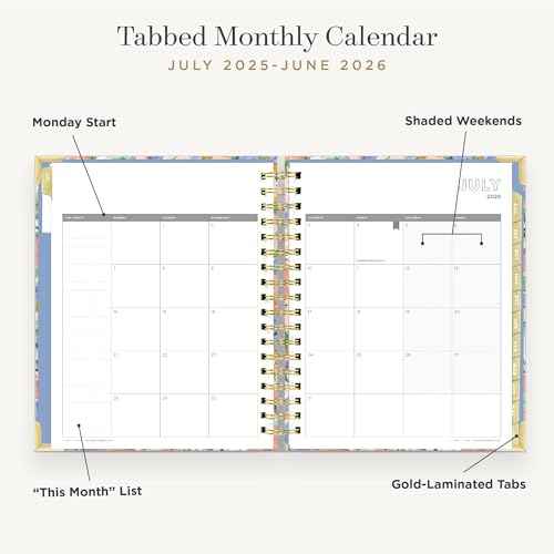 Day Designer 2025-2026 Daily Planner ? Premium Planner for Stylish Organization. Combines Monthly Calendar, Hourly Schedule, To-Do List, Gratitude, Goal Setting, Inspirational Quotes, Stickers & More. Elegant laminated Cover with Gold Accents (Lorelei)