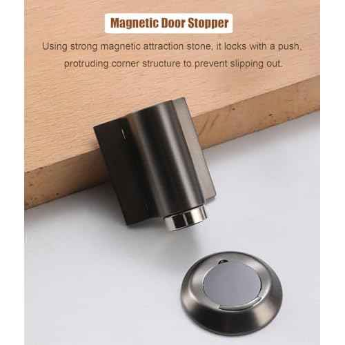 2 Packs Magnetic Door Stopper, Door Wedge Stopper No Drill Invisible Doorstops for Inside Door, Heavy Duty Invisible Door Stop, Magnetic Doors Catch Holder to Keep Doors Open(Black)