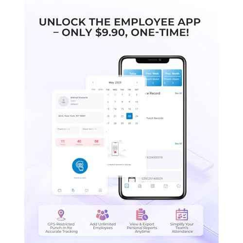 NGTeco Cloud-Based Time Clock, Fingerprint+RFID Time Clocks for Employees Small Business with Battery, 2.4G & 5G WiFi Remote Control Clock in Machine with Software £¦ iOS/Android App, No Monthly Fee