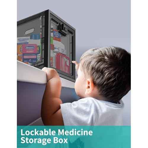 2 Pack Large Medicine Lock Box for Safe Medication, Lockable Storage Box for Fridge/Snacks Food, Phone Lock Boxes with Combination Code for Home/Dorms/Office Storage Lockers