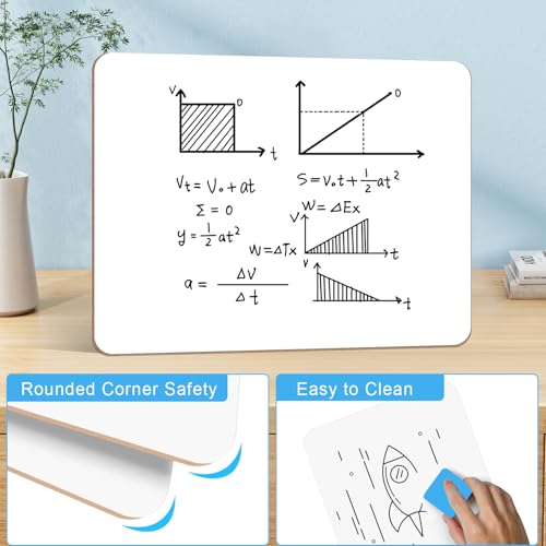 36 Pack Double Sided Dry Erase Boards with Erasers - 12.5 x 9 Inch Classroom Set