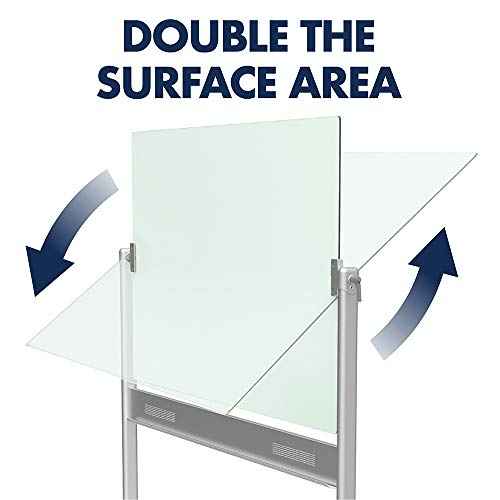 Quartet Easel, Magnetic, Glass Whiteboard, 4' x 3', Reversible, Portable, Flip Chart Holder, Infinity (ECM43G)