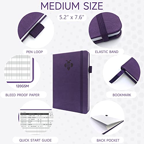 KUMEER Check Register – Elegant Personal Checkbook Ledger, Hardcover 5.2x7.6in, Purple