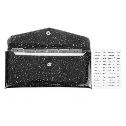 NatSumeBasics Black 6-Tab Cash Envelope Wallet for Budgeting & Organization