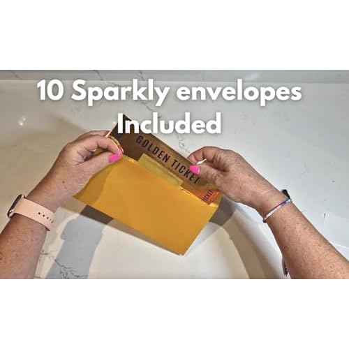 Deluxe Golden Ticket Surprise Scratch Off Card | Vacation Present Reveal Cards | Fathers Day | Gifts for Men | Gifts for Women | Surprise Cruise Tickets | Gift Reveal (10 Pack)