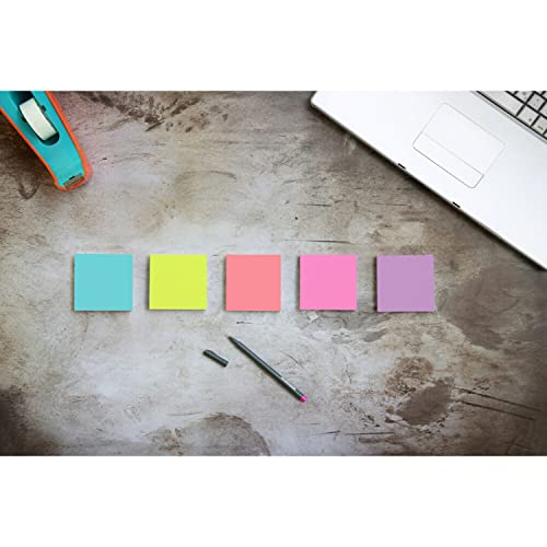 Post-it Super Sticky Notes, 24 Sticky Note Pads, 3 x 3 in., School Supplies, Office Products, Sticky Notes for Vertical Surfaces, Monitors, Walls and Windows, Supernova Neons Collection
