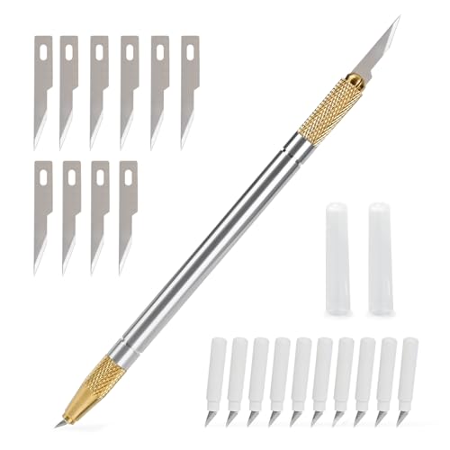 Double Head Precision Hobby Knife Set with Swivel Blade & Replacement Blades for Art Crafts Scrapbooking