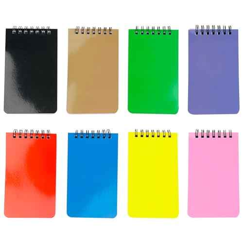 8 Pack Pocket Notebook Small 3x5 Spiral Notepads With Lined Pages, Small Top Spiral Notebook Little Mini Memo Steno Note Pads for Outdoor Home Office College School