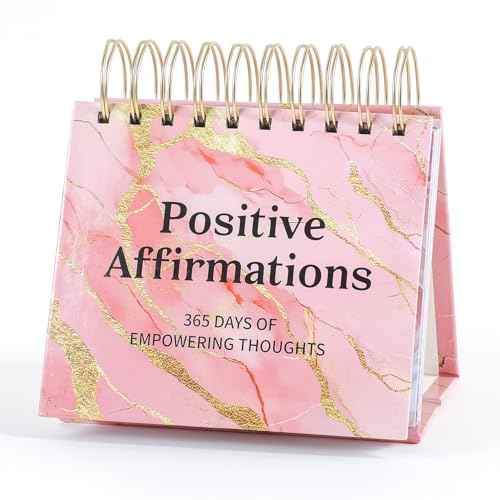 Daily Flip Calendar with Inspirational Quotes - Motivational Perpetual Calendar Desk Office Home Decor for Women, Gifts Desk Accessories for Girls Positive Affirmations
