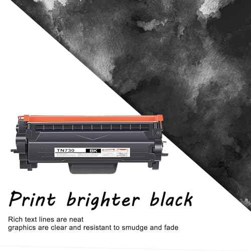 TN730 Toner Cartridge Compatible 1 Pack TN-730 Black Replacement for Brother TN730 TN-730 for Brother DCP-L2550DW MFC-L2710DW L2750DW L2750DWXL HL-L2350DW L2370DW L2370DWXL L2390DW L2395DW Printer