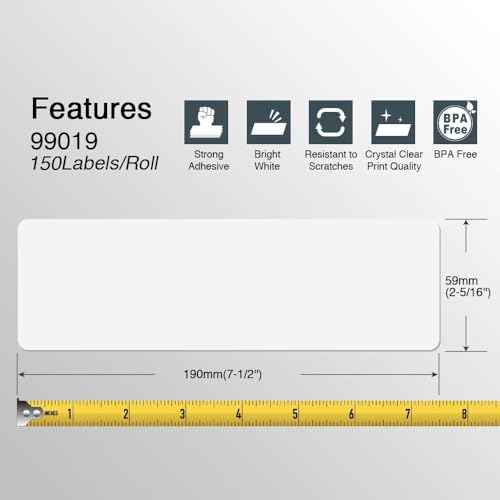 BETCKEY - Compatible DYMO 99019 (2-5/16" x 7-1/2") Large Lever Arch File Labels, Compatible with DYMO Labelwriter 450, 4XL, NOT Fit 550 & 5XL [10 Rolls/1500 Labels]