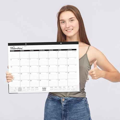 2026 Desk Calendar - Monthly Desk Calendar 2026, Jan 2026 - Dec 2026, 17" x 12", Desk/Wall Calendar 2-in-1 with Notes, Corner Protector, Ruled Blocks - Standard