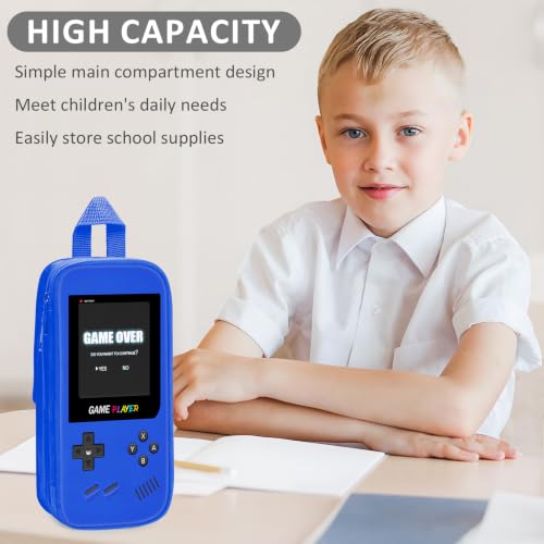 Blue Gamer Pencil Case for Boys Large Capacity School Supplies Organizer