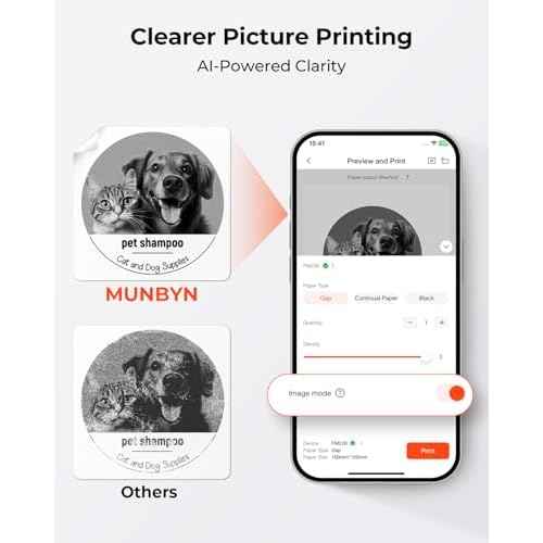 MUNBYN FM226 Label Maker with Tape, Bluetooth Inkless Portable Thermal Sticker Machine,for 0.78-2inch Labels, for Small Businesses, Office Supplies, Address, Clothing, 11H Working Time,White