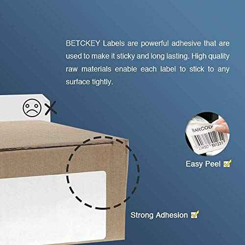 BETCKEY - 4" x 6" (102 mm x 152 mm) Shipping Labels Compatible with Zebra & Rollo Label Printer(not for dymo 4XL), Premium Adhesive & Perforated [6 Rolls, 1500 Labels]