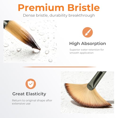 Nicpro 26pcs Paint Brush Set, Professional Paintbrushes with Palette Knife, Craft Paint Brushes for Acrylic Painting, Oil, Watercolor, Gouache & Canvas, Drawing & Art Supplies for Adults, Kids Artists