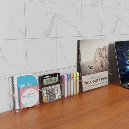 Brochure Holder Wall Mount, 2 Pack Acrylic Modular Flyer with Adjustable Magnetic Golden Bolt, Wavy Lace Pamphlet Display Stand for Organizer Trifold Flyer, Document, Leaflet, 5 Slots
