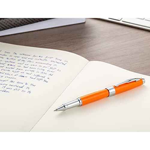 ZenZoi Elegant Orange Pen Set W/Fine Point Rollerball Ink ? Luxury Writing Pens For Men Or Women. Nice Pen Gift Set W/Roller Ball Tip Refills & High End Pen Box. Executive Smooth Quality Writing Pens