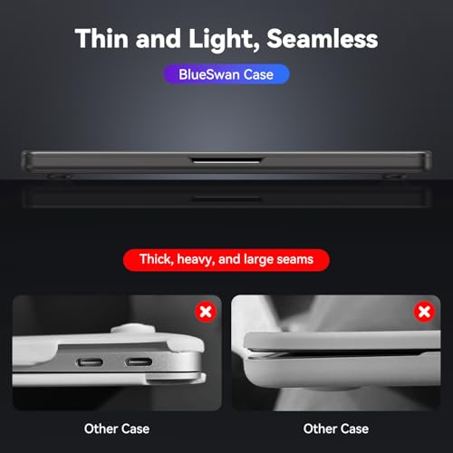 BlueSwan Matte Case for MacBook Pro 16 2025 2024-2021 M4 M3 M2 M1 Pro/Max, Compatible A3403 A3186 A2991 A2780 A2485, Hard Shell Protective Cover, Space Black Clear