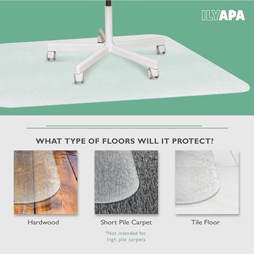 Ilyapa 2 Pack Office Chair Mat for Carpet 36"X 48"Heavy Duty Clear PVC for Hardwood & Tile Floors, Home or Office Protection, Best Floor Mat