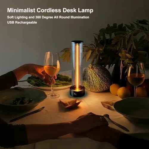 Fabater Minimalist, Cordless LED Desk Lamp, USB Rechargeable Dimmable Nightstand Lights with Breathing Effect, Unique Lighting for Bedroom, Beside, Nursery
