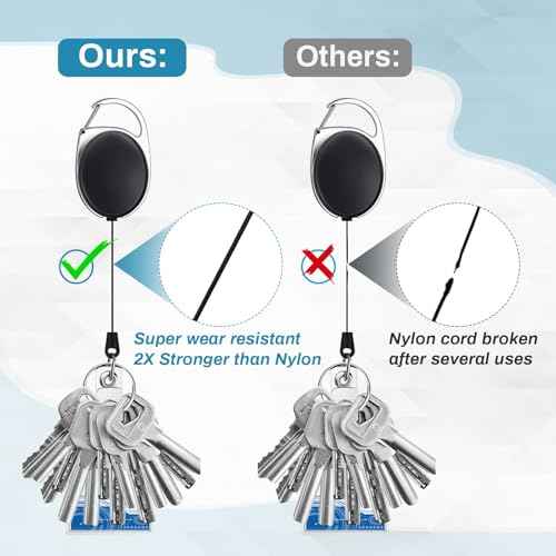 60 Pcs Badge Reels Retractable Bulk ID Badge Holders Retractable Lanyards with Carabiner Reel Clip for Keys, Badge Name Card Holder