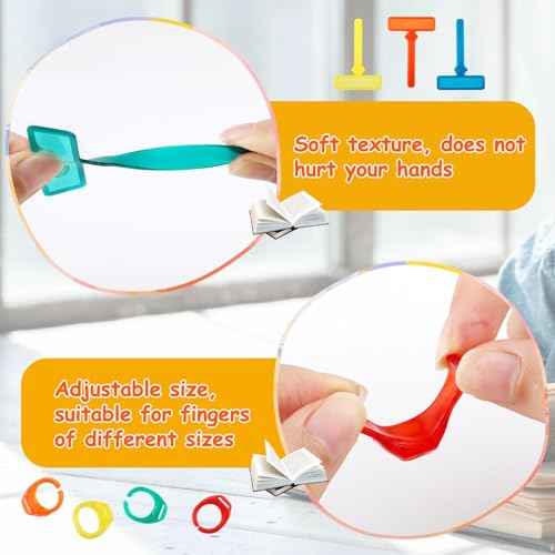 32Pcs Guided Reading Strips,Finger Guided Reading Trackers,Children ADHD Finger Trackers with Finger Rings,Dyslexia Tools for Kids Bookmark Reading Trackers Reading Tools