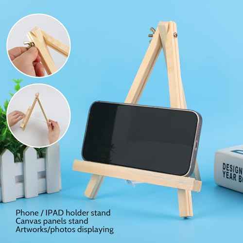 36 PCS 9 Inches Tabletop Easels,Wood Easels, Easel Stand for Painting Canvases, Art, and Crafts, Tripod, Painting Party Easel, Tabletop Easels for Painting, Portable Canvas Photo Picture Sign Holder